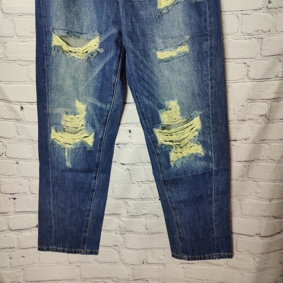 Sandrine Rose X Free People The Fred Destroyed Jean In Faded Blue Size 27 - Picture 6 of 12